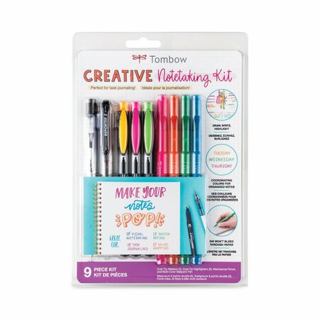 TOMBOW Creative Notetaking Kit, Pen, Pencil, Markers, Highlighters 56301